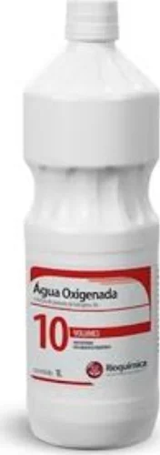 Embalagem de referência de solução de água oxigenada 10 volumes.