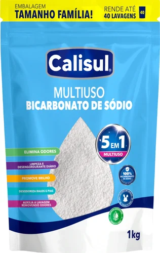 Embalagem de referência de bicarbonato de sódio Calisul 1 kg.