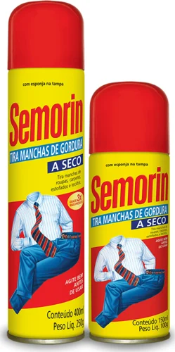 Embalagem do Semorin Tira Manchas Gordura a Seco.
