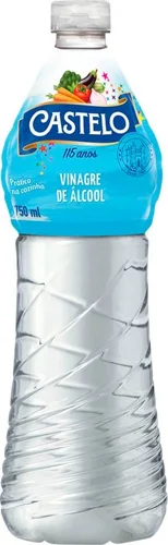 Embalagem de referência do Vinagre de Álcool Castelo 750 ml.