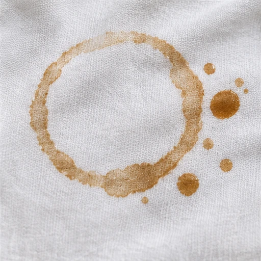 Fotografia ilustrativa de mancha de cafe cha em tecido.
